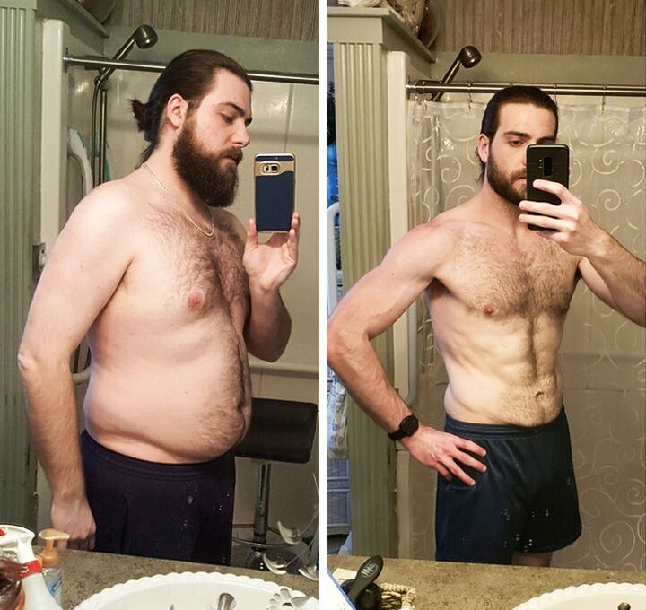 Abundant man before and after applying